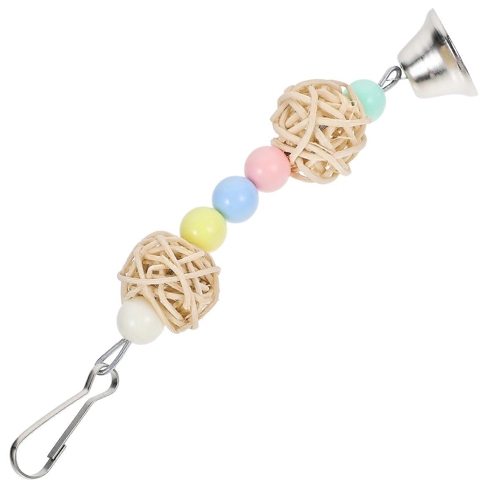 Hanging Bird Toy for Parrots – Natural Chew with Bell for Foraging, Cognitive Play, and Mental Stimulation – Durable & Safe for All Bird Types