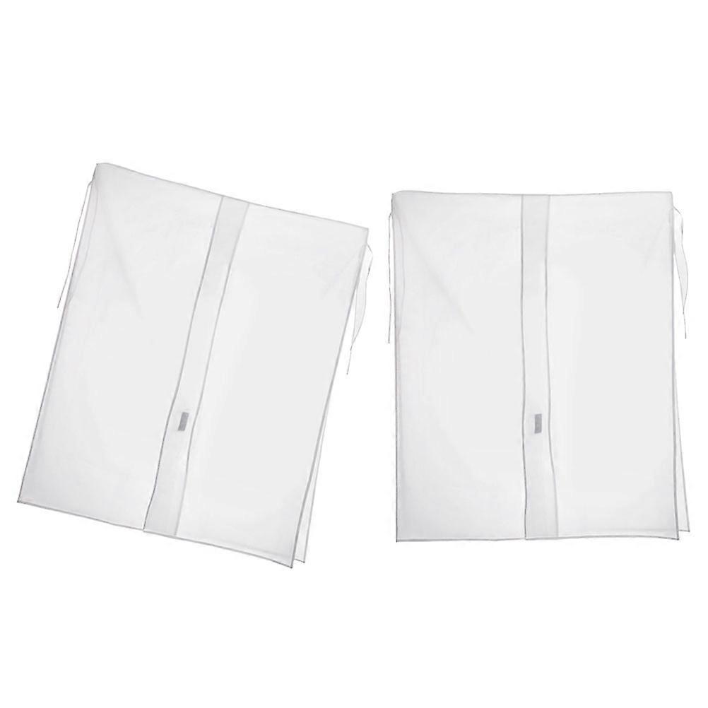 Garment Rack Cover Bags 2Pcs Protective Function White PEVA For Long-Term Storage 110X90CM Simple Design Solution