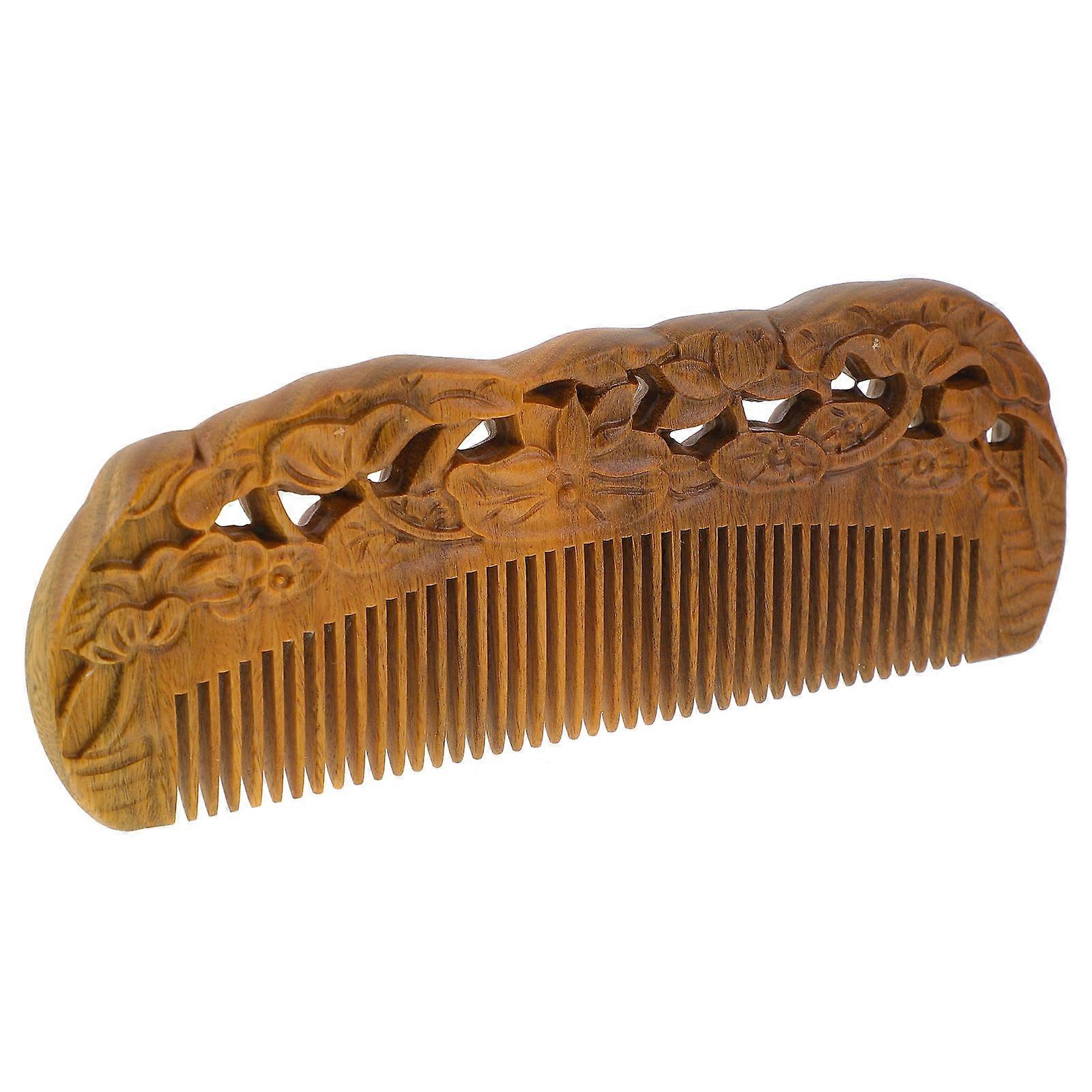 Natural Wooden Hair Detangling Comb – Green Sandalwood, Smooth Finish, No Snags, For All Hair Types, Unisex Styling Tool