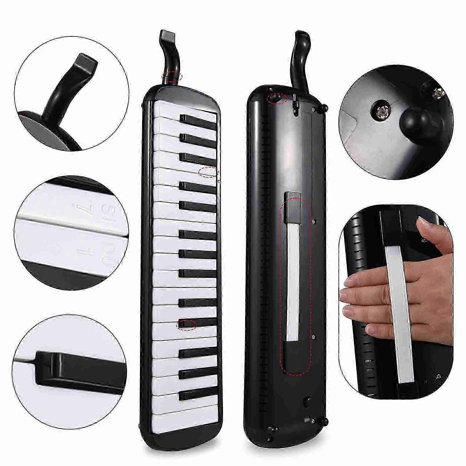 32 Keys Melodica Air Piano Keyboard with Soft Blow Pipe & Nozzles - Beginner-Friendly Wind Instrument with Carrying Bag for Easy Transport
