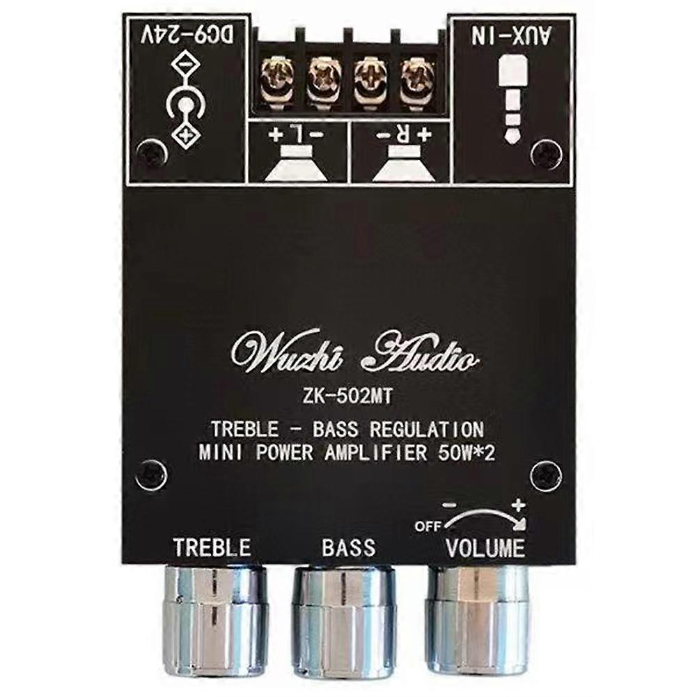 ZK-502MT 2.0-Channel BT AUX Digit Sound Power Amplifier Module High Power Sound Amplifier Support Treble and Volume Control