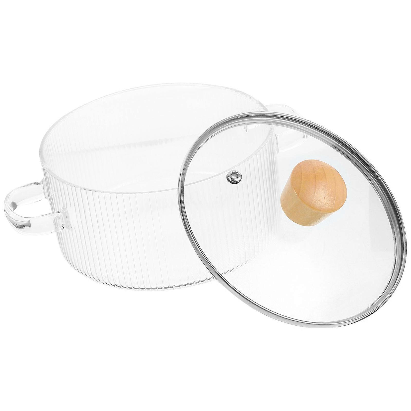Transparent Glass Cooking Pot with Lid for Even Heat Distribution and Clear Visibility at Home 1.5