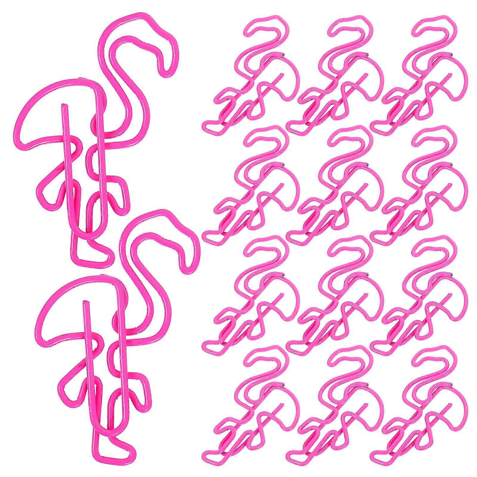30Pcs Pink Flamingo Bookmark Paper Clips for Planner Stationery School Supplies