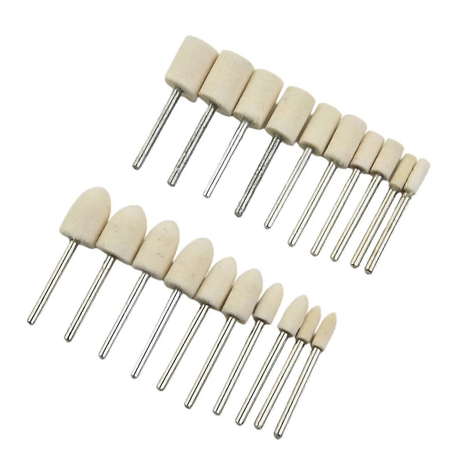 20Pcs Polishing Heads Soft Felt Buffing Wheels for Jewelry Watch Mold Cleaning and Polishing, Sizes 4/6/8/10/12mm