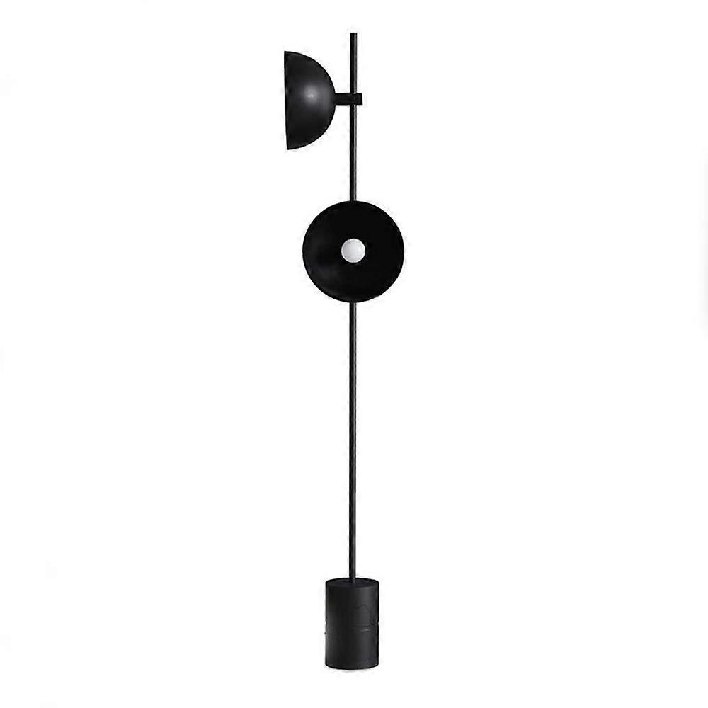 LED Floor Lamp Black, Modern Metal With Marble Base, Foot Switch, 3000K Warm White, 2x5W LED Bulbs, E27 Socket