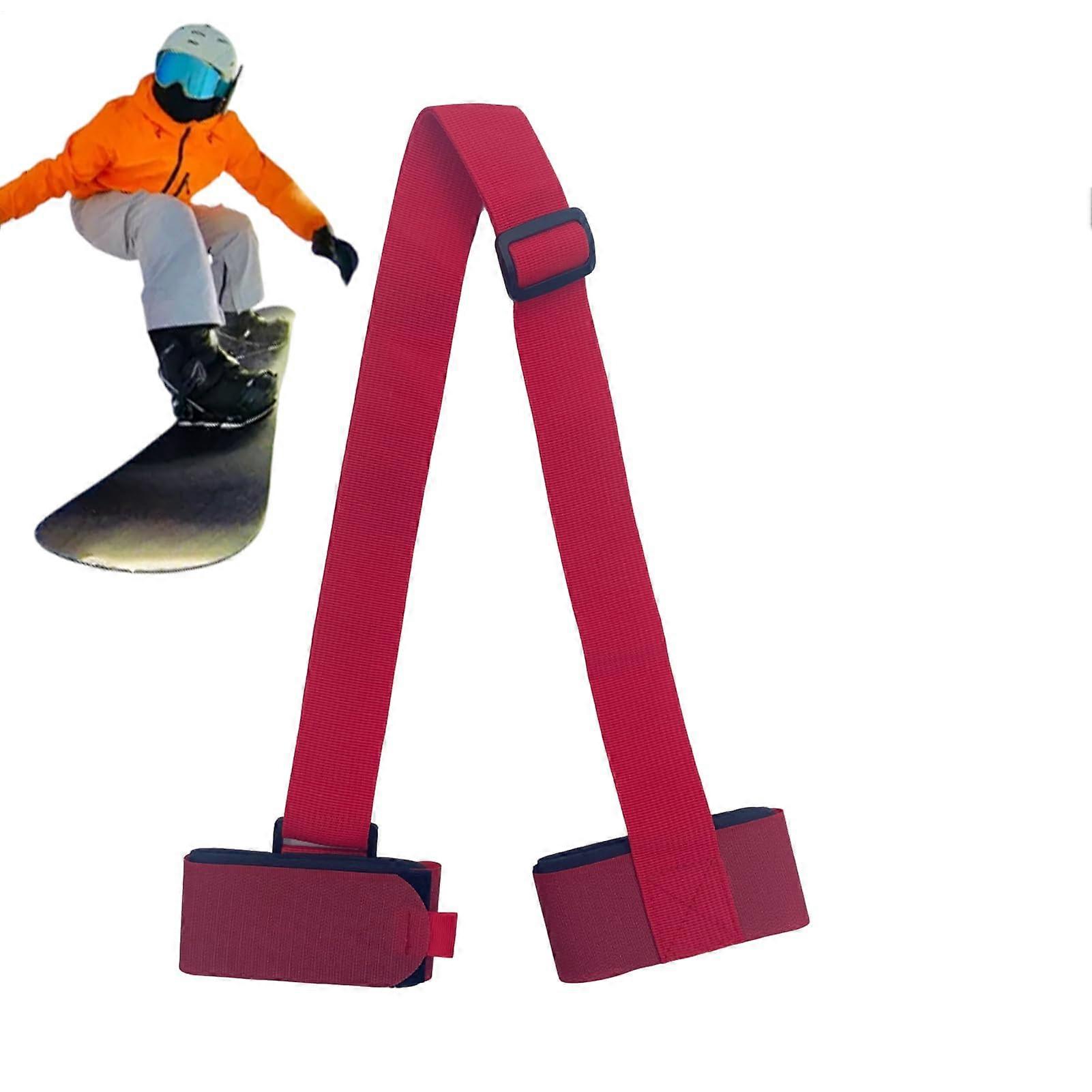 Shoulder Ski Carrier: Ski and Pole Carrier, Adjustable Nylon Ski Straps, Comfortable to Wear, Ski Carrier for Shoulder, Red
