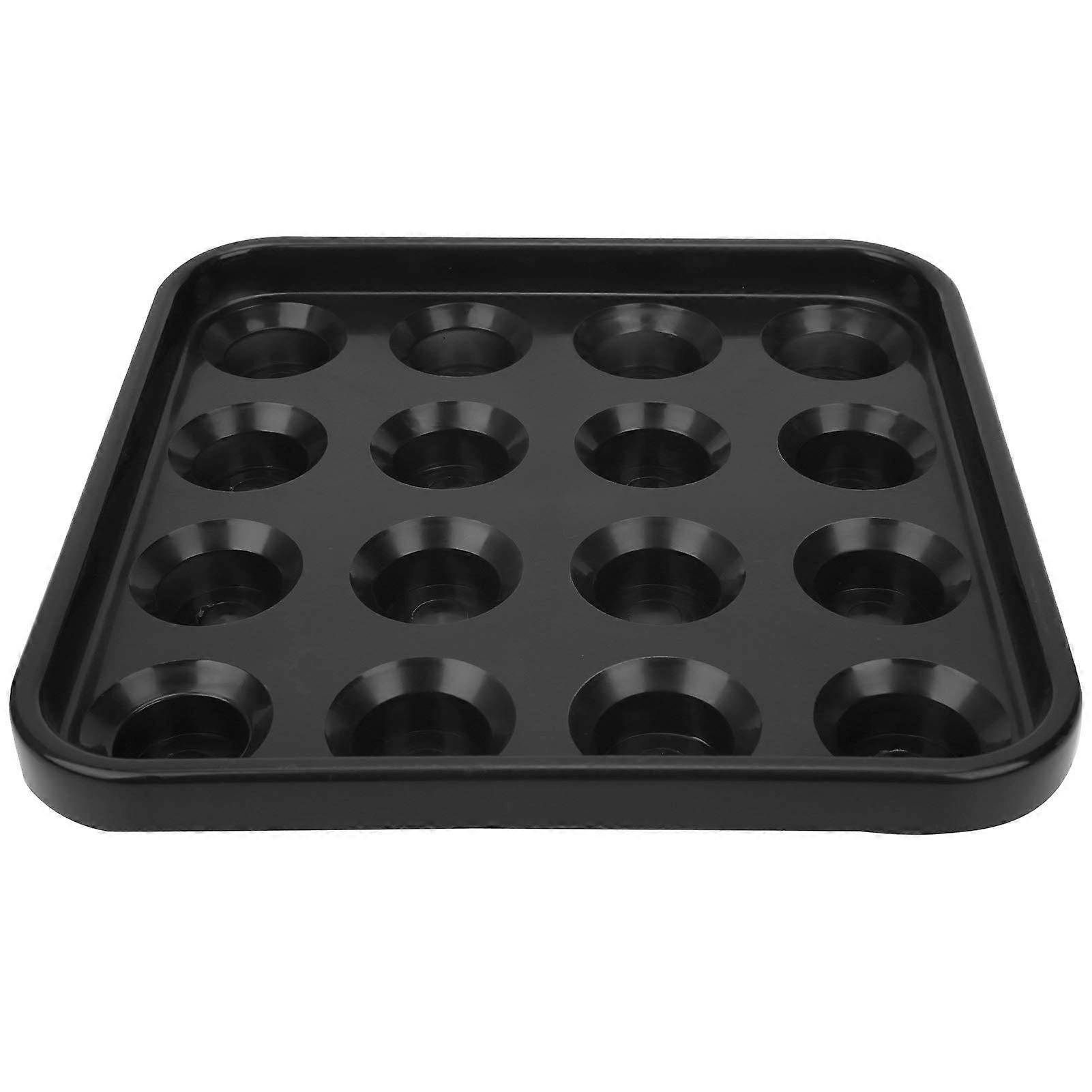 Billiard Ball Tray Durable Stable Storage Holder for 16 Balls in Billiard Room, Made of Vinyl Material, Black'