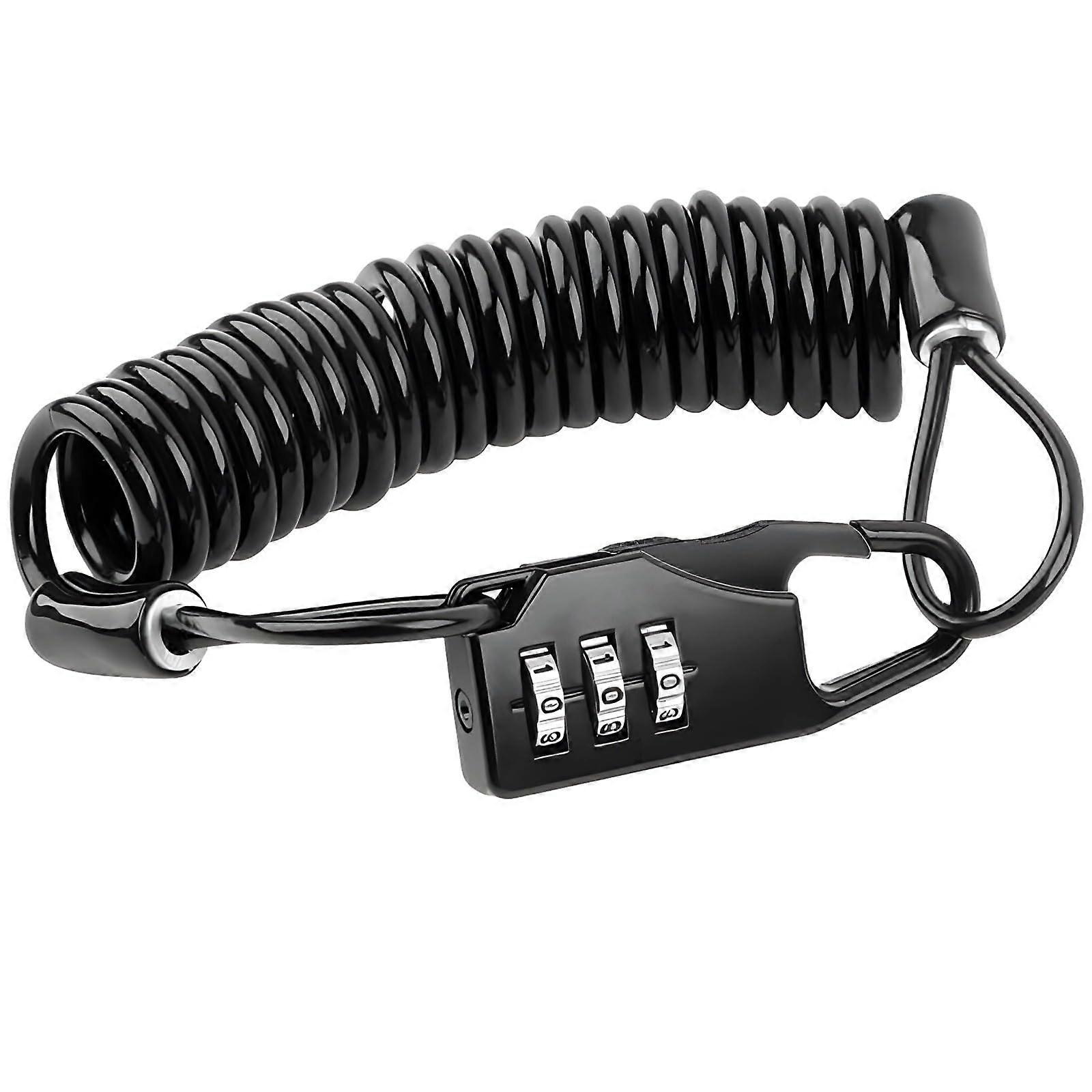 Helmet Lock with Retractable Cable, Heavy Duty Combination Code Lock with Carabiner