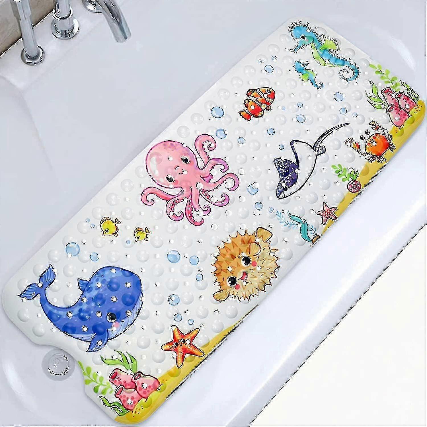 TTMA Non-slip Bath Mat 100x40cm - Anti-slip Bathtub Mat with 200 Suction Cups - PVC Material