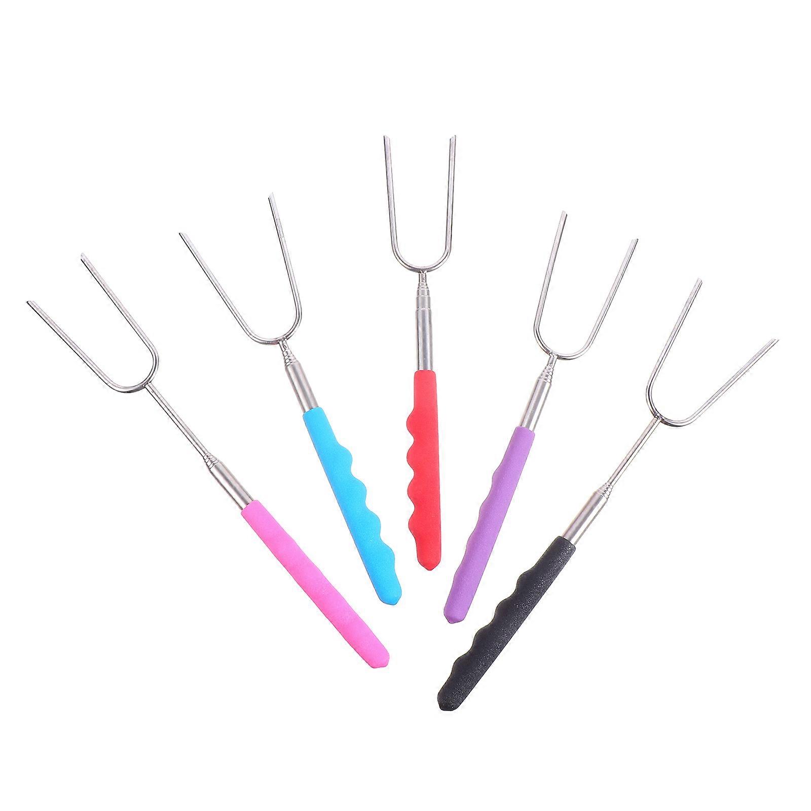 Reusable Barbecue Stick Stainless Steel Tools For Camping Grilling Safe For Children 5Pack