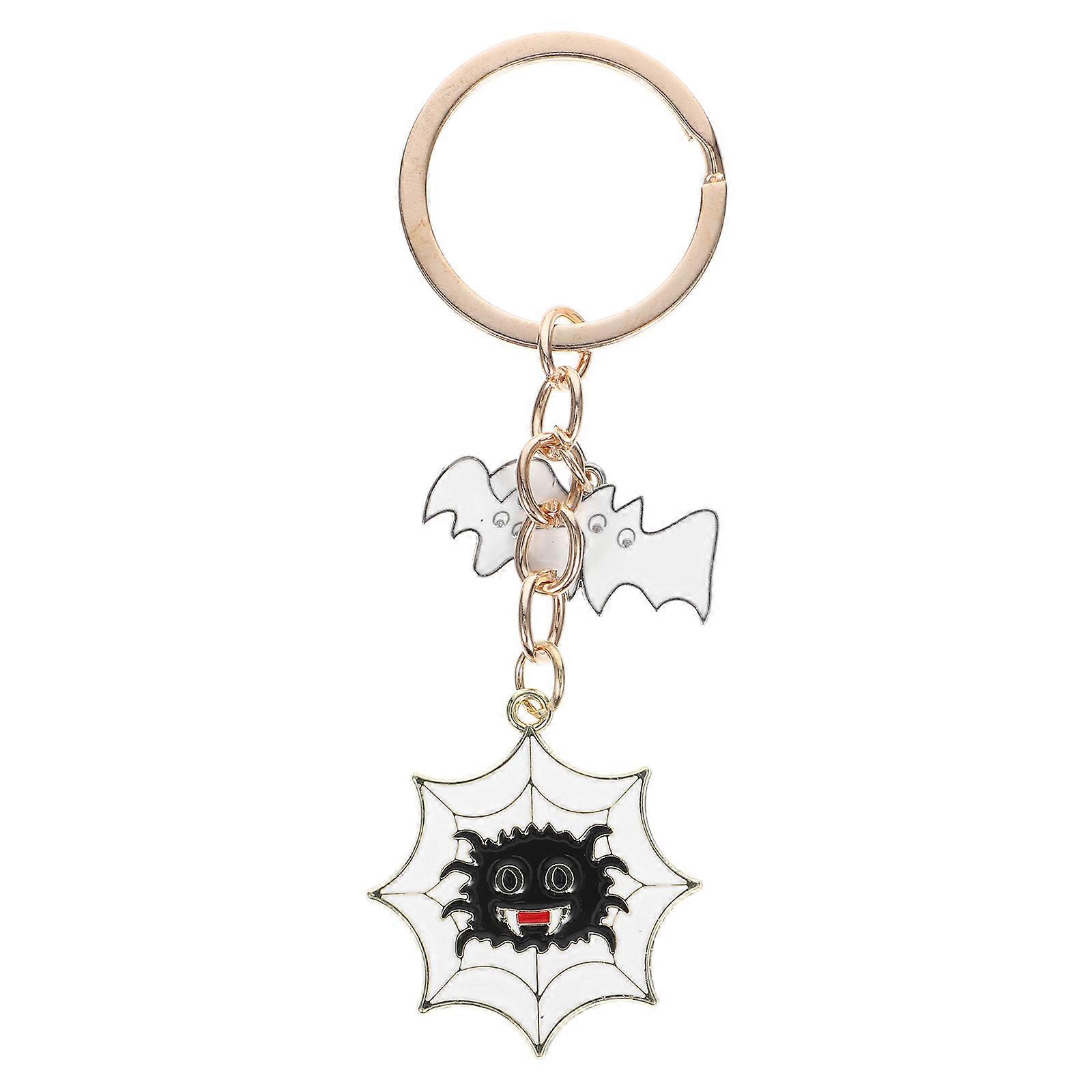 Halloween Charm Keychain in White Alloy Perfect for Key Use and Gifts 1 Piece Small Size