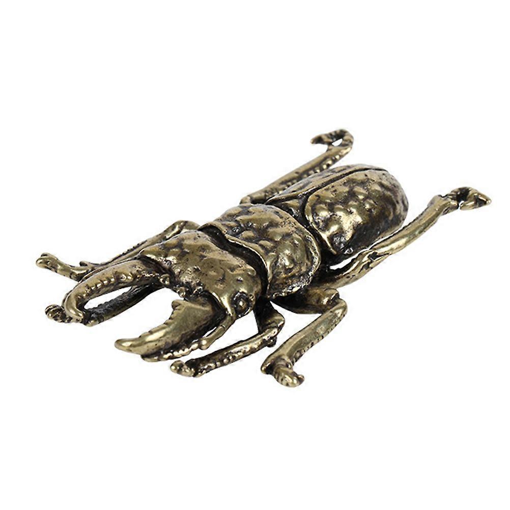 Beetle Brassware Decorative Brass-Carved Adornment for Decor 1Pcs Simulation Model