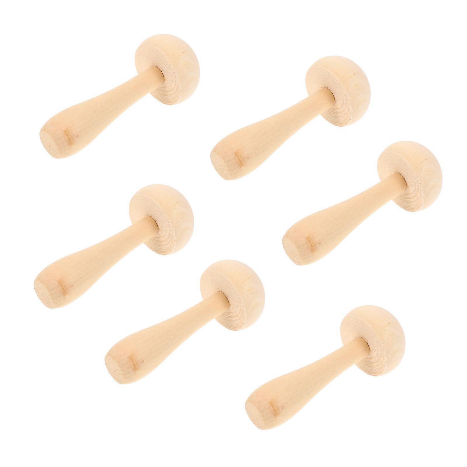 6PCS Beige Synthetic DIY Mushroom Decor for Craft Lovers with High Durability and Imagination Fun