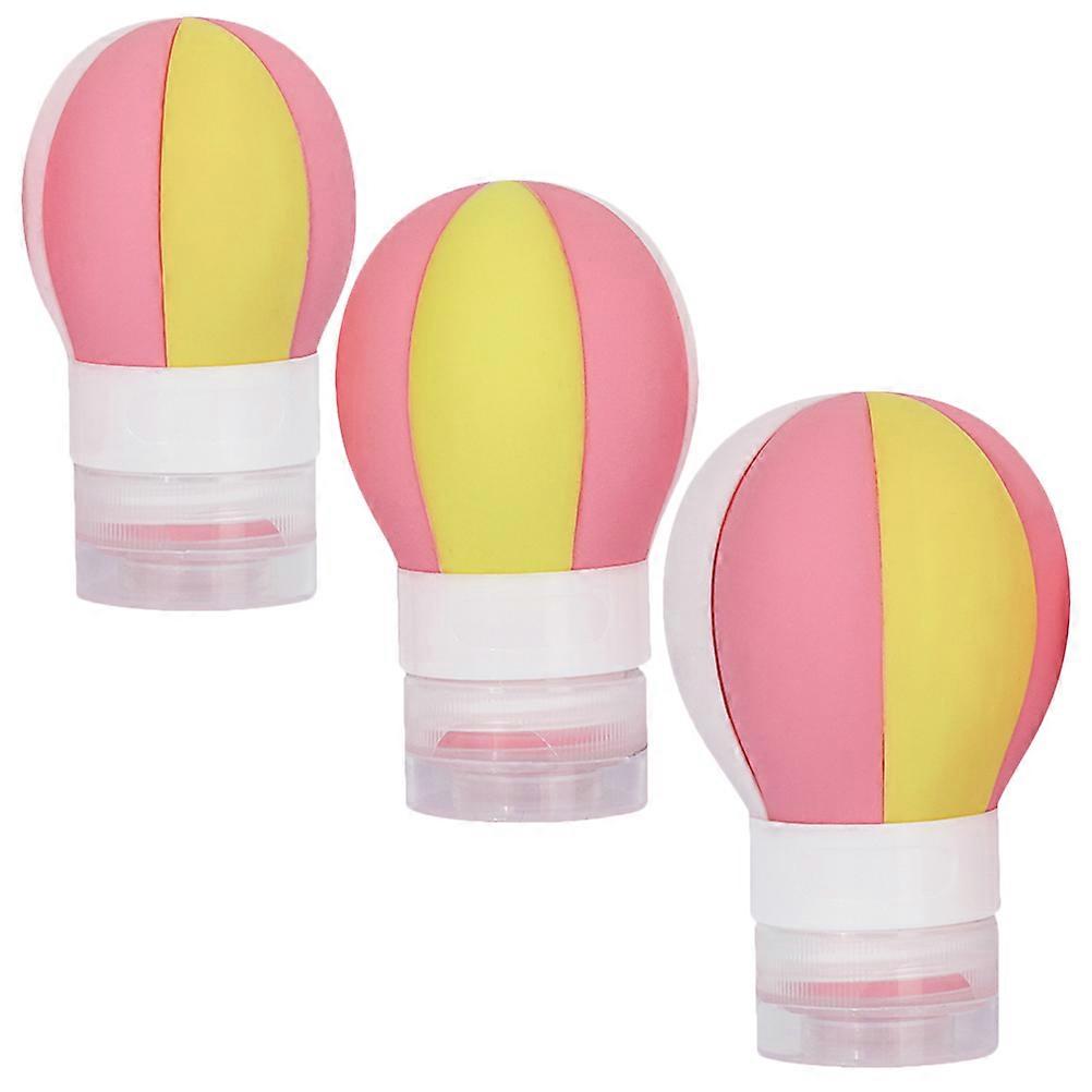 Hot Air Balloon Shaped Refillable Travel Bottles Set 3PCS Portable Squeeze Containers for Liquid Soap, Shampoo & Lotion Reusable Silicone