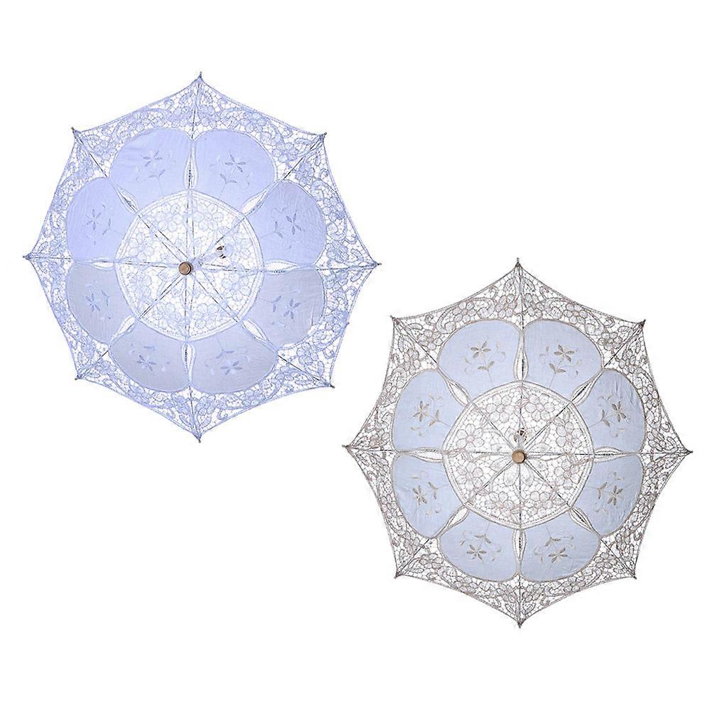 30Cm Diameter Lace Umbrella Decoration For Wedding Design Suitable For Photographers 2Pcs
