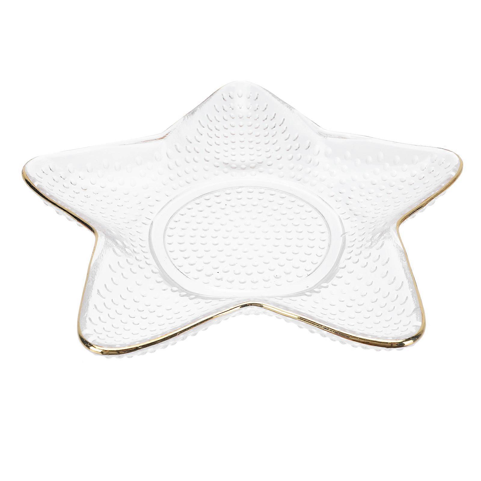 Creative Crystal Glass Fruit Storage Plate Ocean Series Transparent Salad Dish for Home & Restaurants, Star Shaped Decorative Design