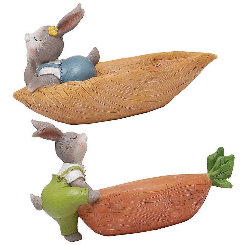 Animal Shape Succulent Planter 2Pcs Resin Flowerpots Assorted Color Perfect For Home Decoration Mini Plants