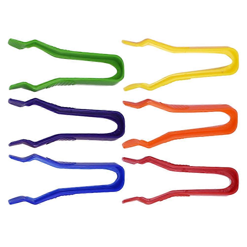 6pcs Large Plastic Tweezers for Fine Motor Skills, Ergonomic Grip, Beads Picking, Jewelry Making, Insect Collecting, Craft Hobby Tools