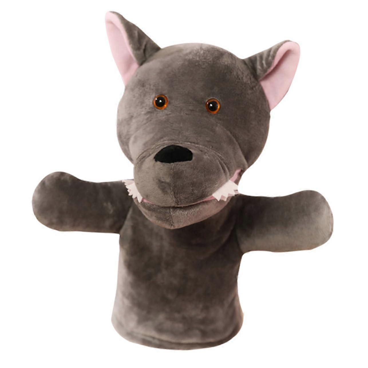 Soft Plush Hand Puppet Wolf Interactive Kasperle Theater Puppet, Animal Puppet, Playful Storytelling, Washable