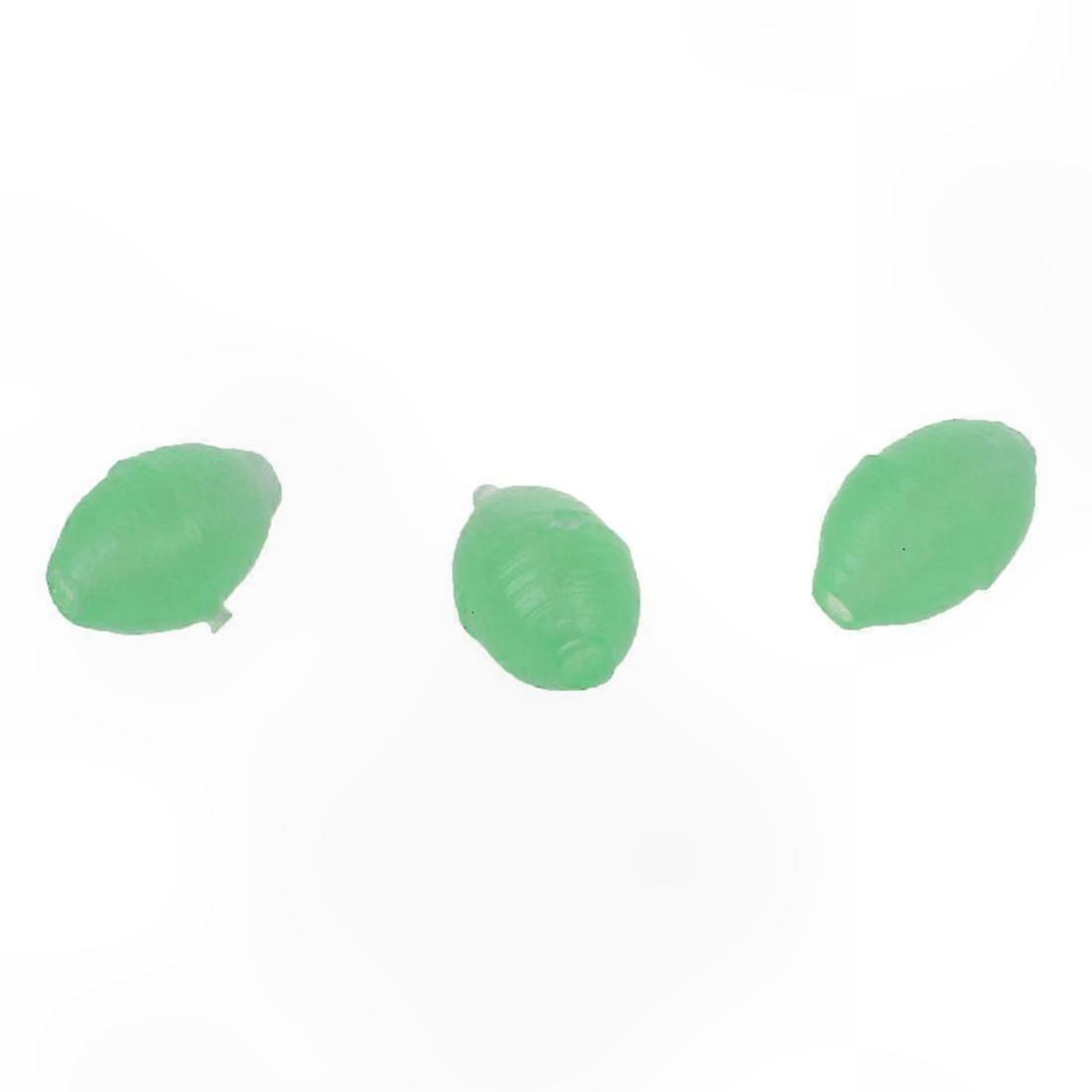 100 Glow-in-the-Dark Fishing Beads 3mm x 4mm Green Egg Shape for Anglers