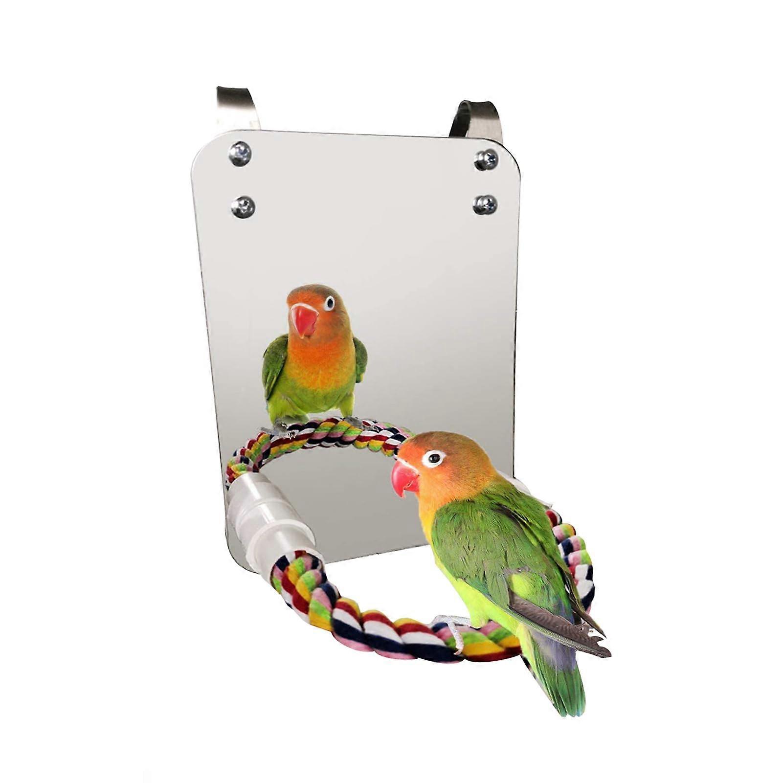 Bird Toy With Mirror, Rope Perches For Bird Cages, For Budgies And Canaries, Type 2