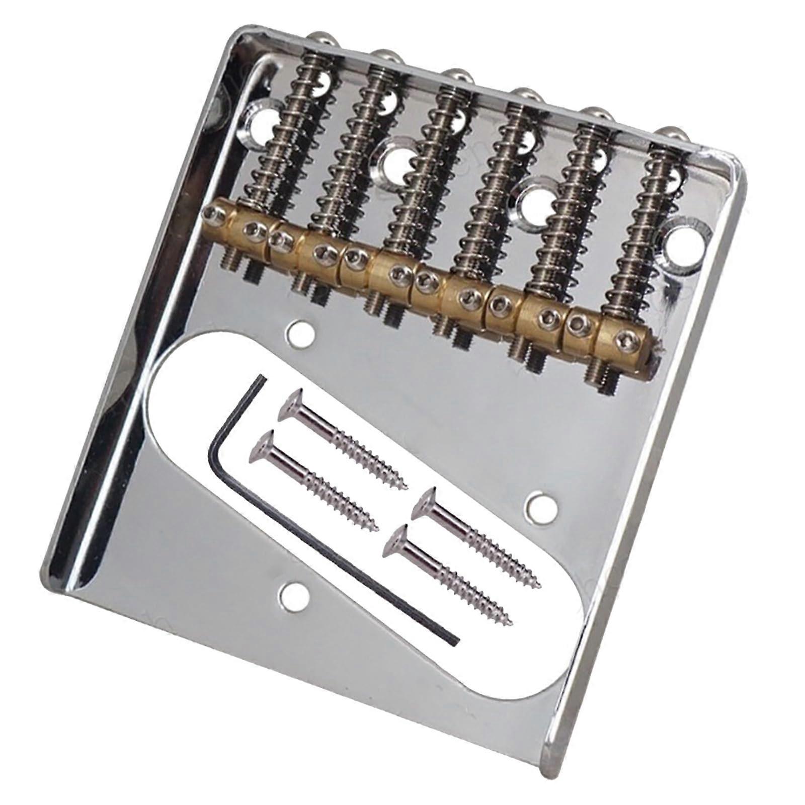 L Shaped Electric Guitar Bridge with Saddle Mount and Screws Set for 6 String Guitars