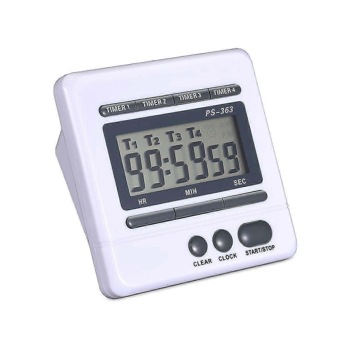 Digitaler Countdown-Timer mit vier Kanälen Count-Up-Down-Kochuhr für die Küche