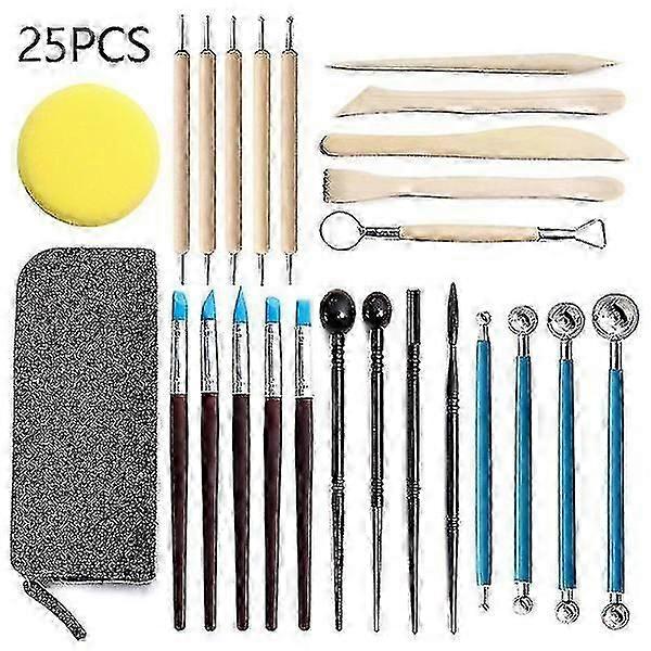 25 pcs Polymer Clay Tools Modeling Clay Sculpture Tool Kits For Pottery Sculpture Wood Dot