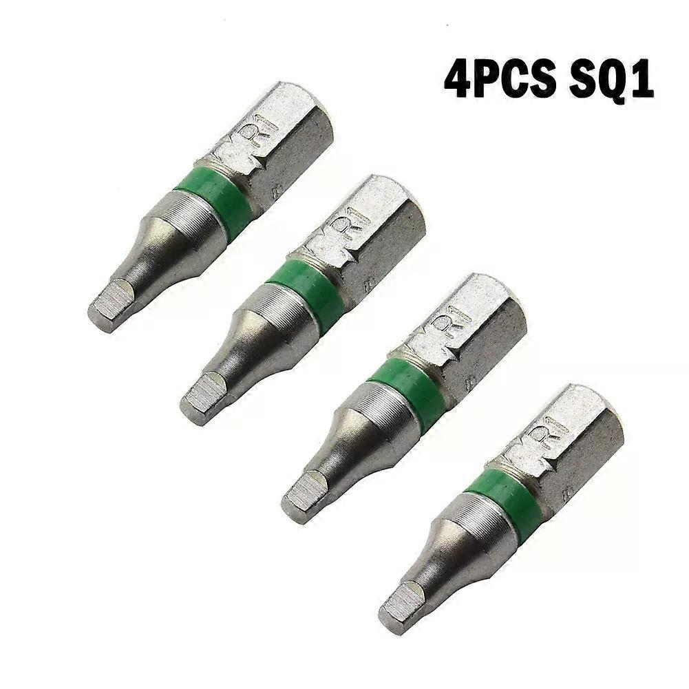 4pcs Square Head Screwdriver Bits SQ1 SQ2 25mm 635mm Hex Shank Magnetic Batch Head Screwdriver Bit