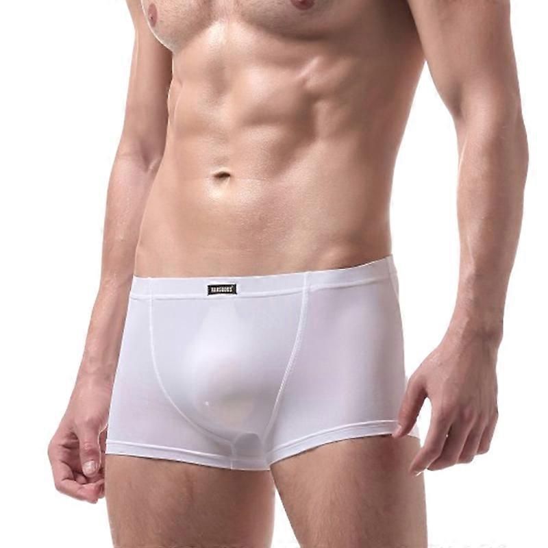 Men Solid Color Underpants Elastic Skin-friendly Male Underpants