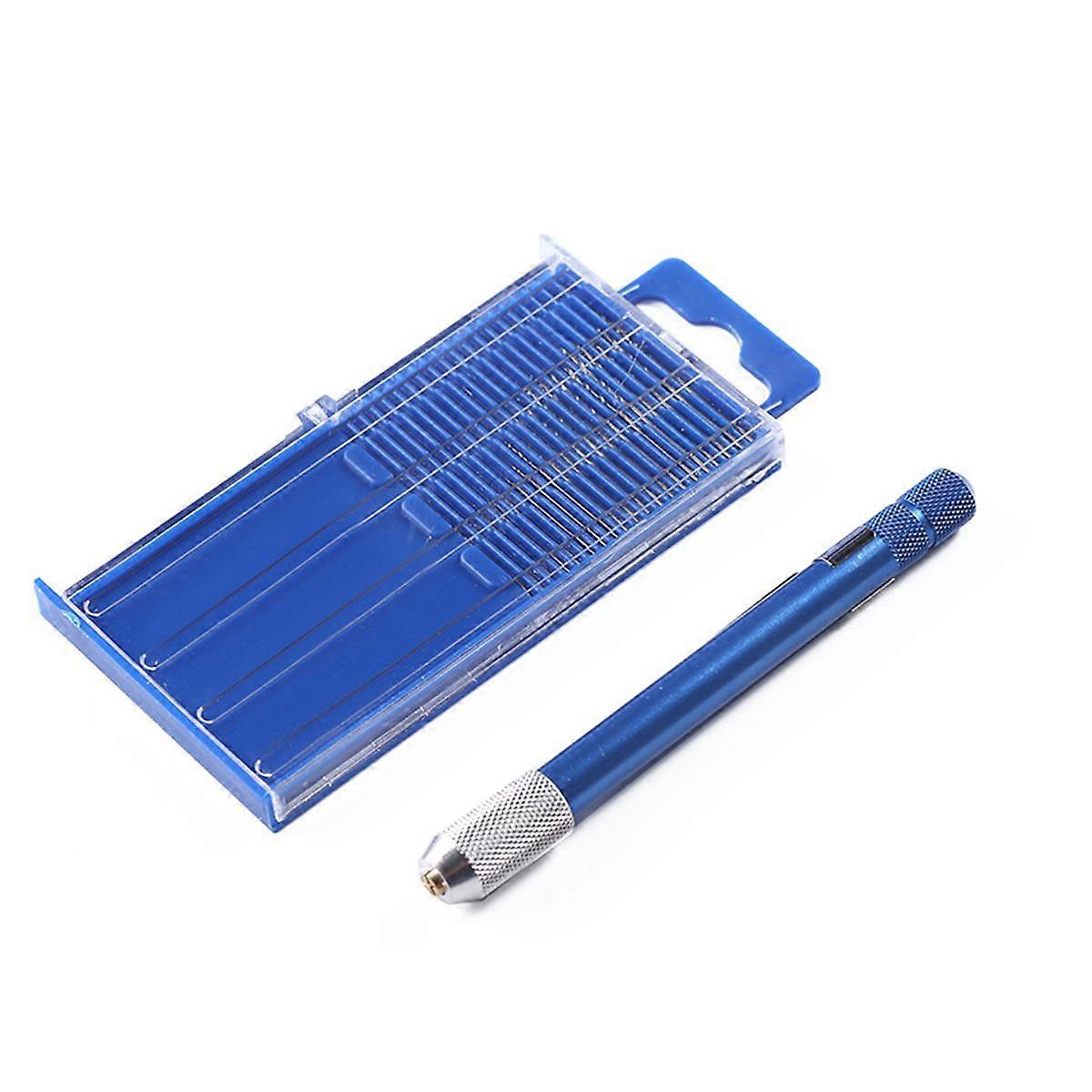 Blue Precision Pin Vise Hand Drill with Drill Bits Rotary Tools for Models and Hobby with 20 Pieces Drill Bits