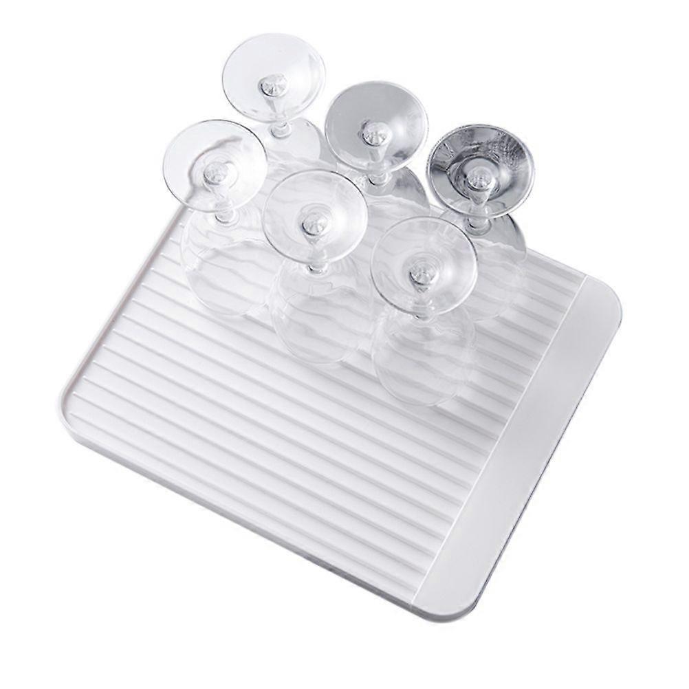 Multifunction Non-Slip Plastic Dish Drying Mat with Ribbed Design and Diatomaceous Earth