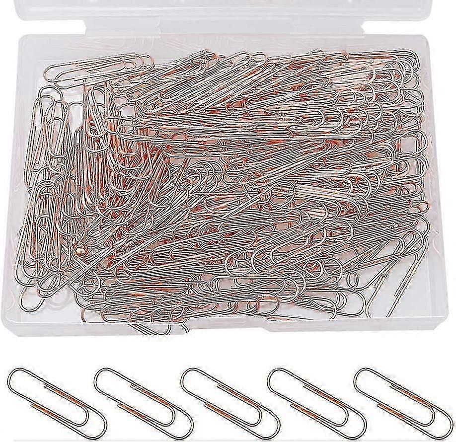200 Pcs Rose Gold Paper Clips for Office School Use