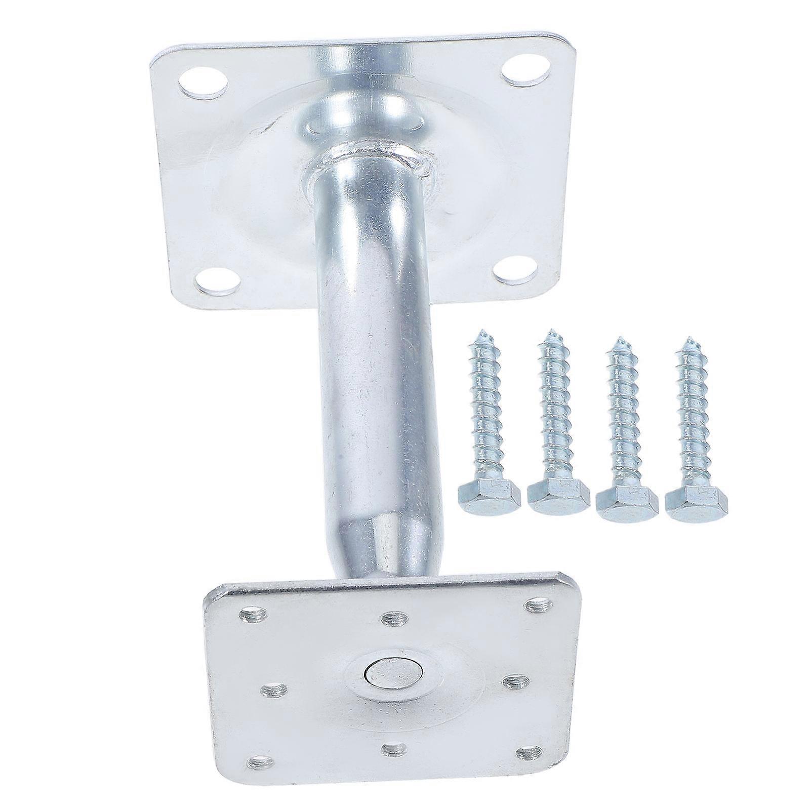 Adjustable Jack Support Base Floor Jack Post for Construction Projects Silver Iron Load Bearing Function 1 Set