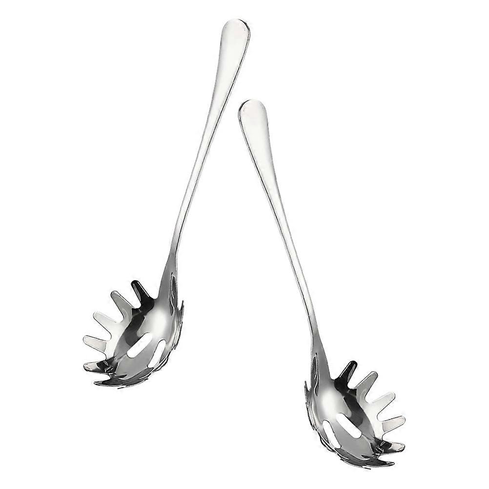 Pasta Spoon Stainless Steel with Teeth for Serving 2Pcs Multifunctional Kitchen Tool