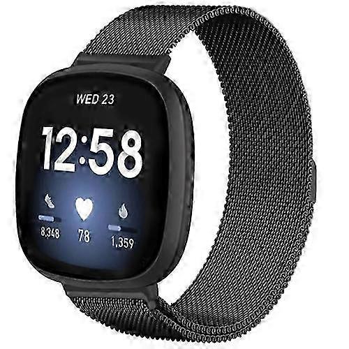 For Fitbit Versa 4 / Versa 3 20mm Milanese Magnetic Metal Split Buc...