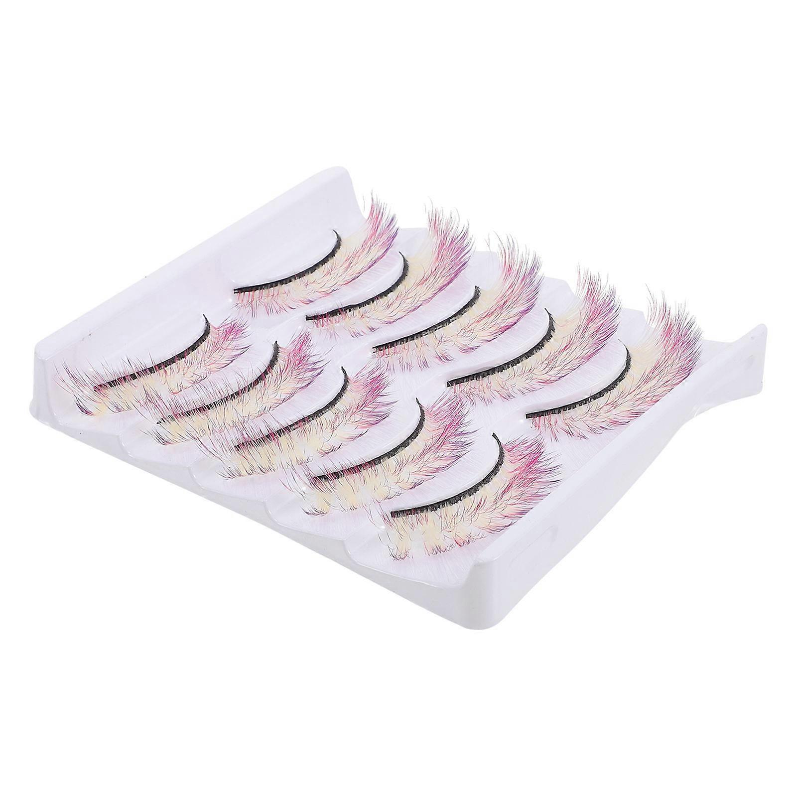5 paires de cils colorés 3D pour femmes filles maquillage