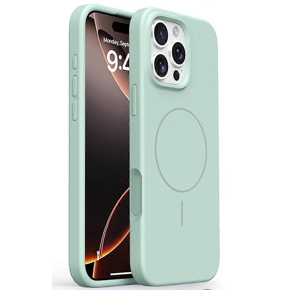 For iPhone 16 Pro Max Case Compatible with MagSafe Soft Microfiber Lining Liquid Silicone PC Phone C