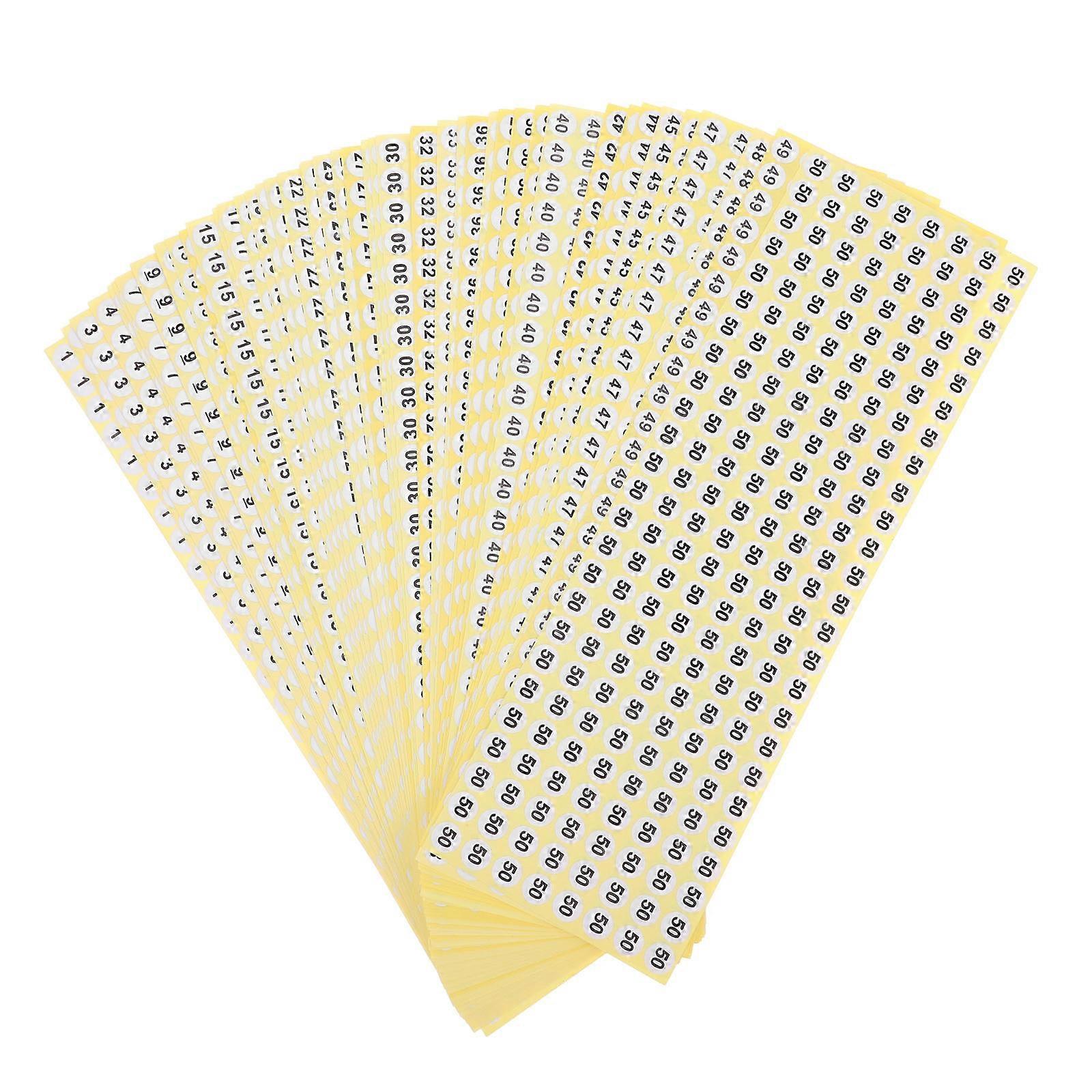Number Stickers for Planners Round Suitable for Parties Multi Paper Sheets 50 Sheets
