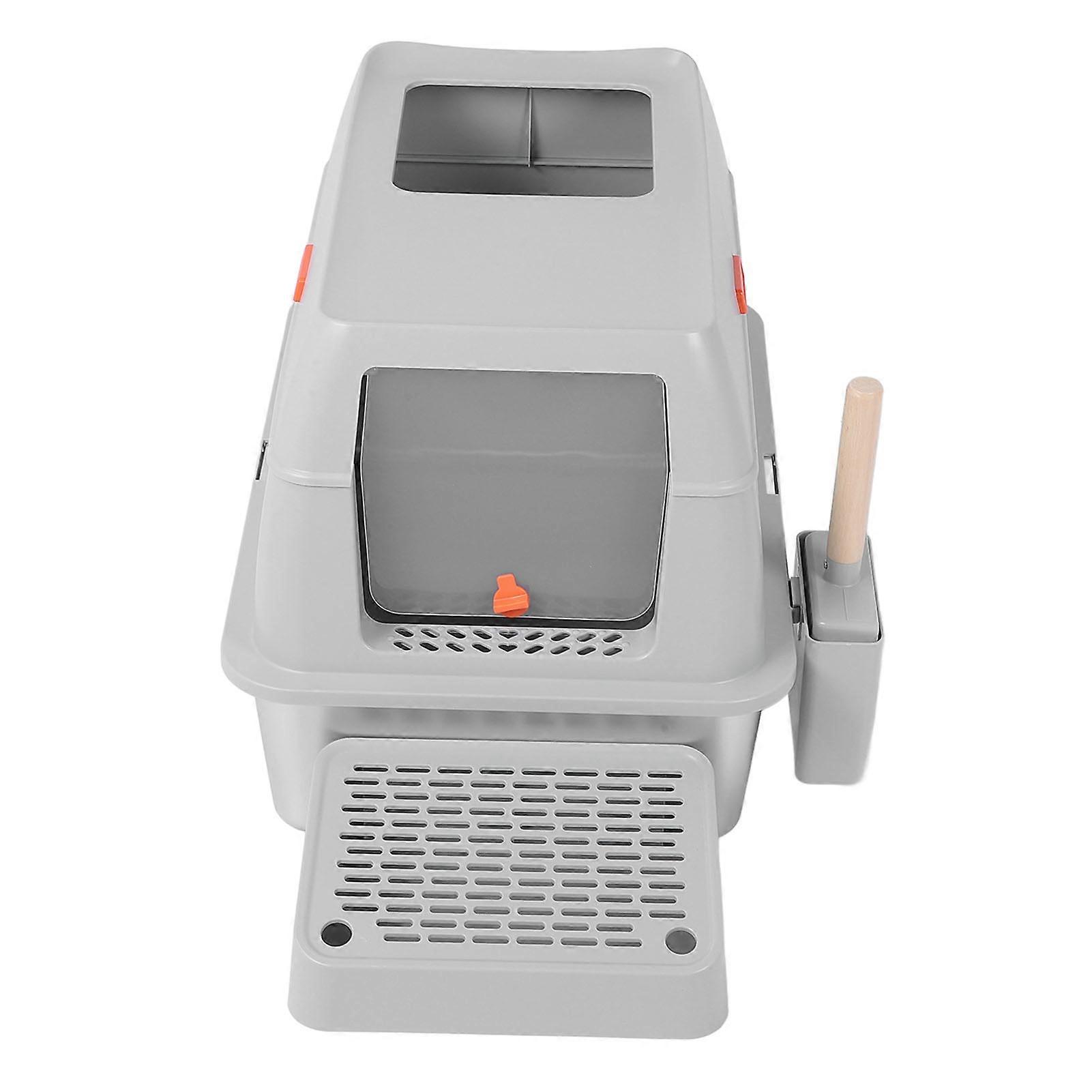 Stainless Steel Cat Litter Box 61x40x38cm Large Enclosed with Scoop