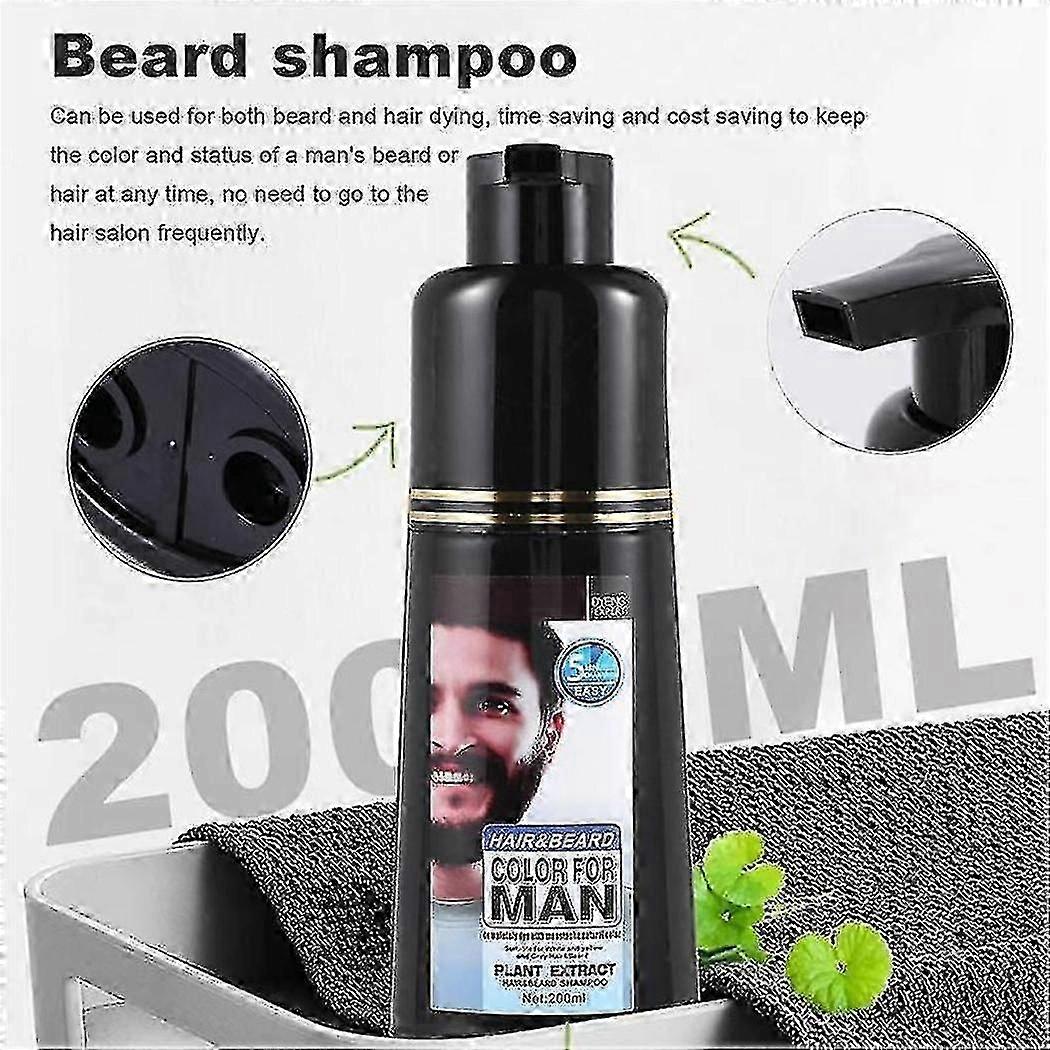 Permanentes Bartfärbeshampoo für Männer Bart Färben Entfernung Weiß Graue Barthaare Männer Bart Shampoo