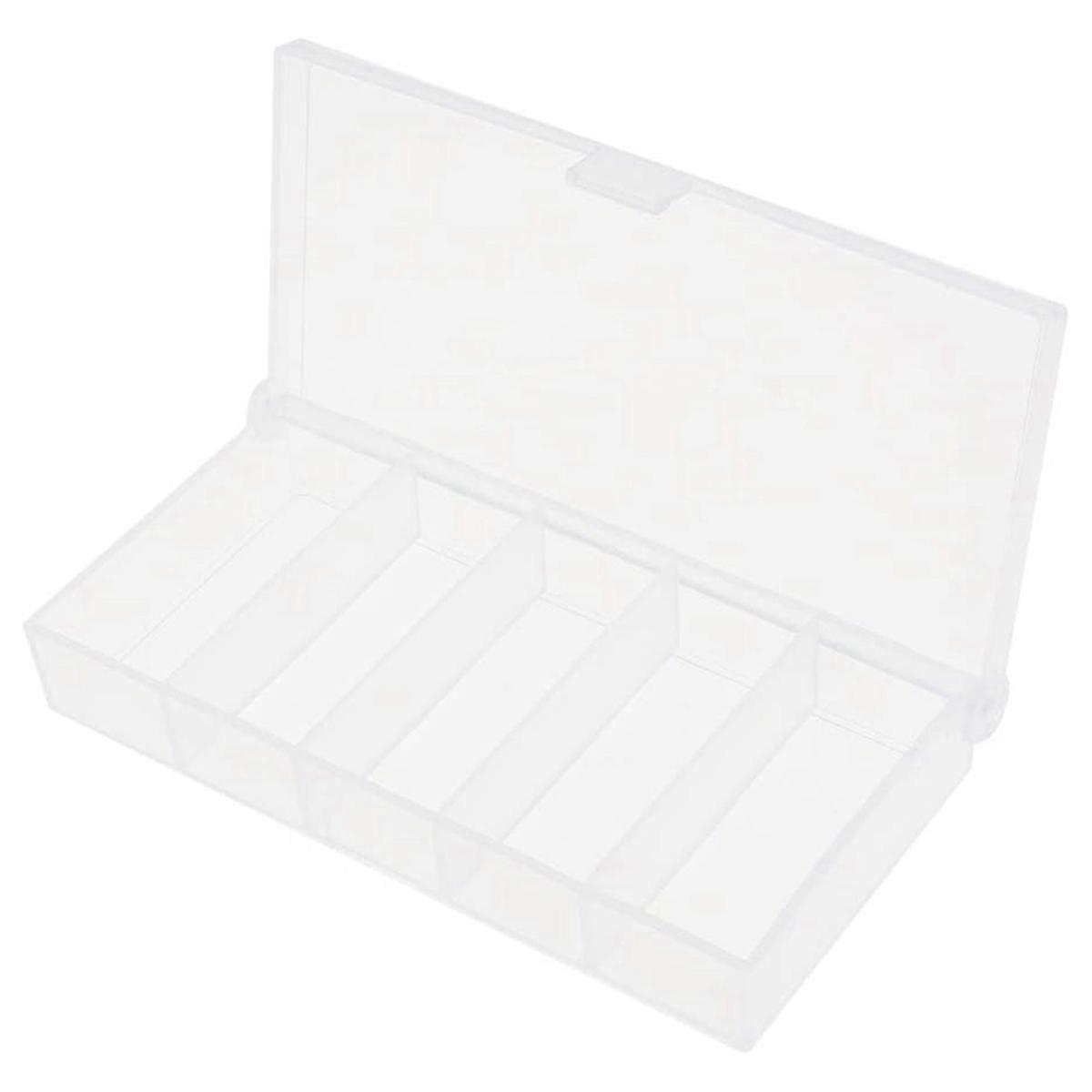 5 Grids Plastic Organizer Box Clear Fishing Tackle Storage Box