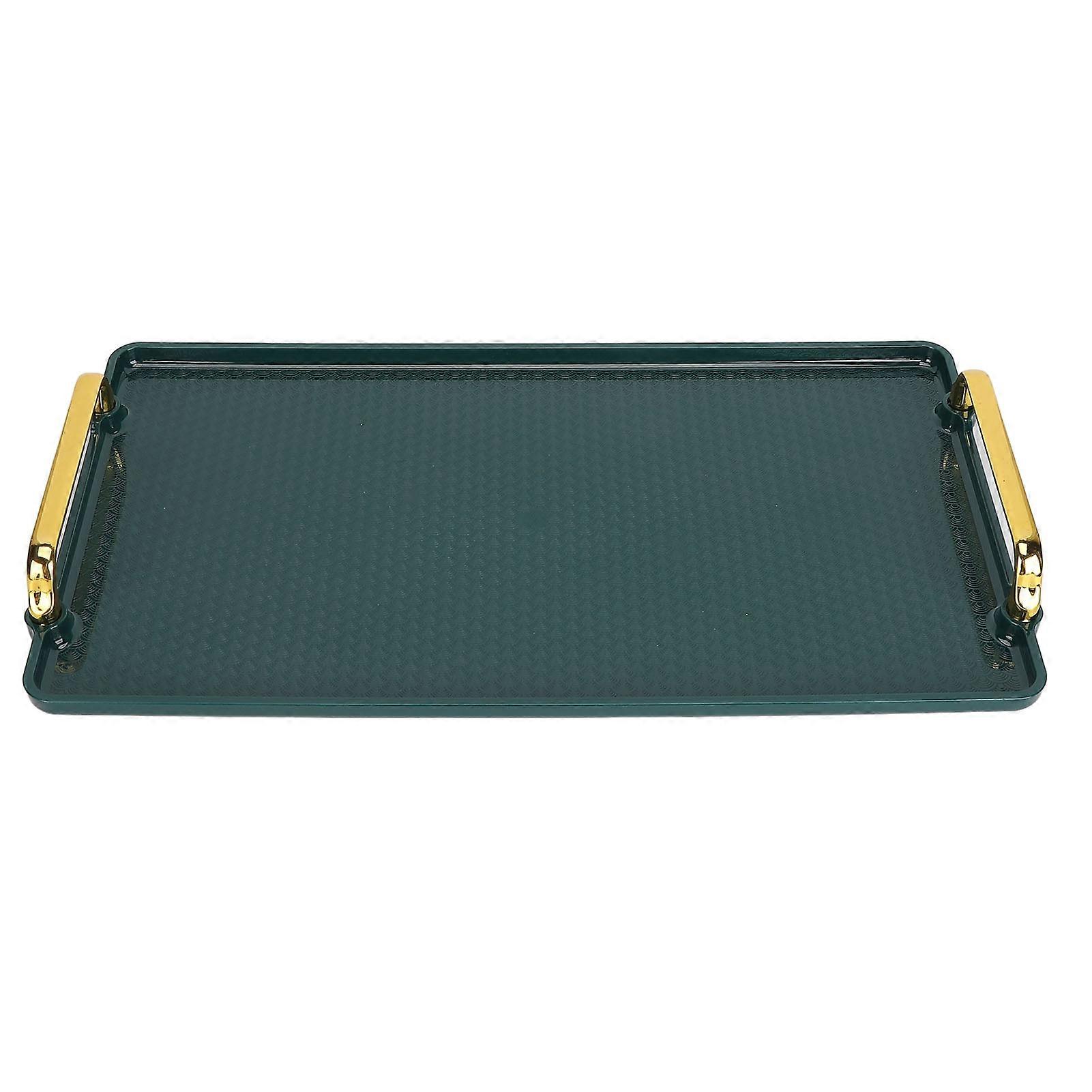 Large Green Double Ear Plastic Tray Rectangular Multifunctional
