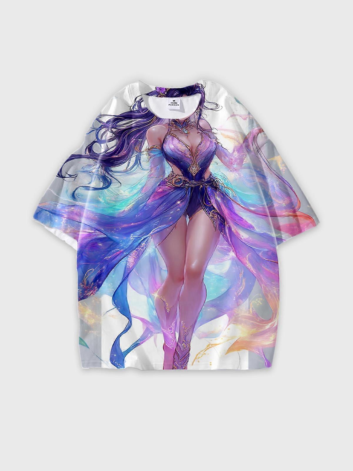 T-Shirt Short Sleeve Round Neck, Summer Casual Loose Graphic Tee, Unisex Pattern V2263