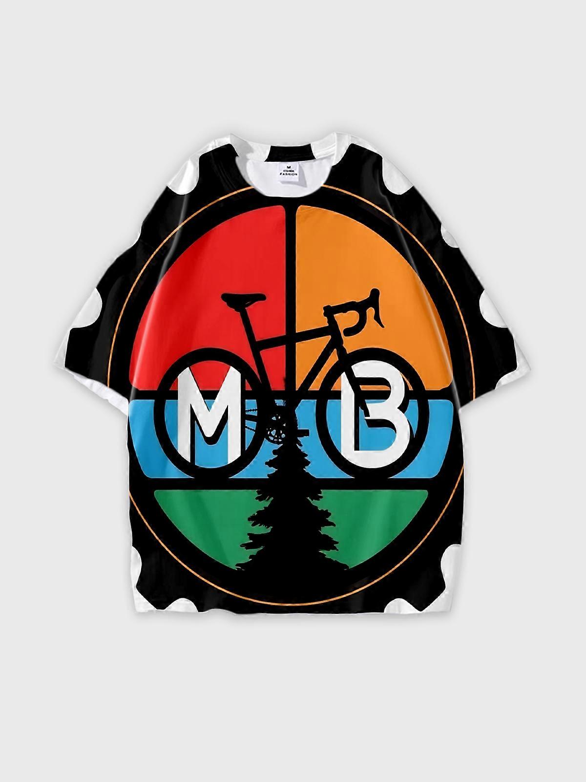 T-Shirt Round Neck, Loose Short Sleeve Pattern Graphic Tee, Unisex Summer Casual Top U2078
