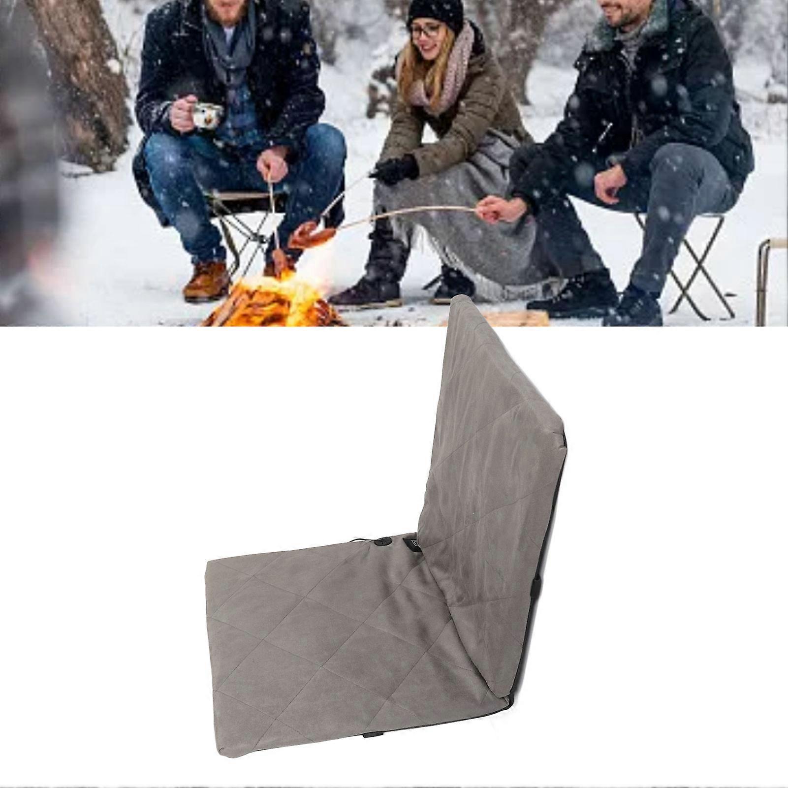 Portable Heated Cushion Pad 3 Modes 40x40x40cm Grey Foam