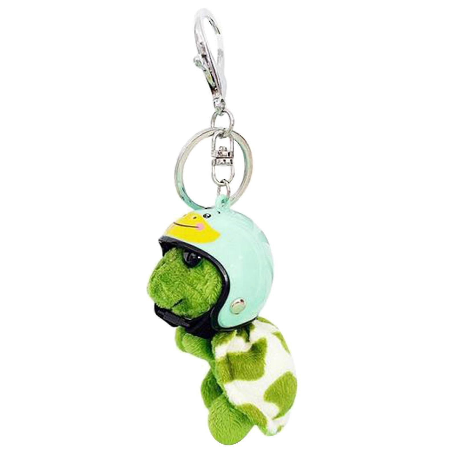 Soft toy keychain for gifts, wearing helmet turtle for decoration