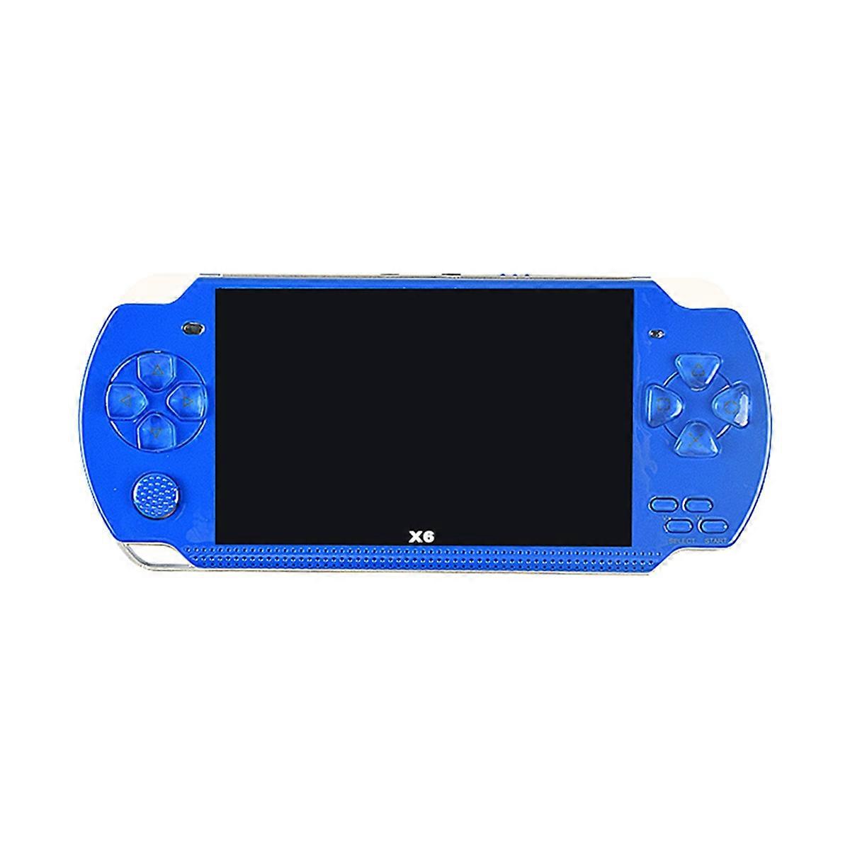 X6 Handheld Game Console 4.3 Inch Screen Mp4 Player Mp5 Game Player 8gb Support for Game Camera Video E-Book Blue