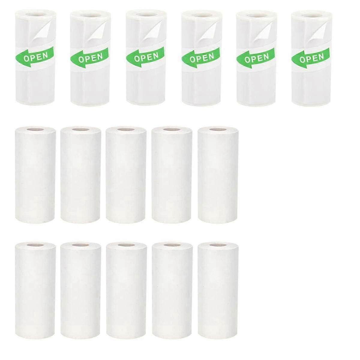 16 Rolls Mini Thermal Printer Paper, Including 6 Rolls Thermal Sticker Paper & 10 Rolls Thermal Pla