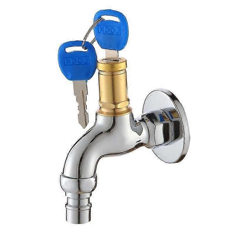 Outdoor security tap with locking key